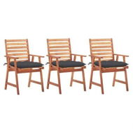 Detailed information about the product Outdoor Dining Chairs 3 pcs with Cushions Solid Acacia Wood