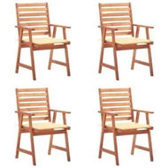 Detailed information about the product Outdoor Dining Chairs 4 pcs with Cushions Solid Acacia Wood