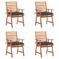 Detailed information about the product Outdoor Dining Chairs 4 pcs with Cushions Solid Acacia Wood