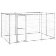 Detailed information about the product Outdoor Dog Kennel Galvanised Steel with Roof 7.26 mÂ²