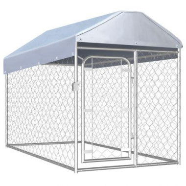 Outdoor Dog Kennel With Roof 200x100x125 Cm