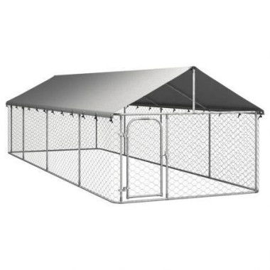 Outdoor Dog Kennel with Roof 600x200x150 cm