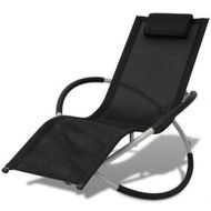 Detailed information about the product Outdoor Geometrical Sun Lounger Steel Black And Grey