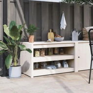 Detailed information about the product Outdoor Kitchen Cabinet White 106x55x64 cm Solid Wood Pine