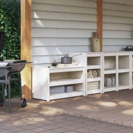 Detailed information about the product Outdoor Kitchen Cabinets 2 pcs White Solid Wood Pine