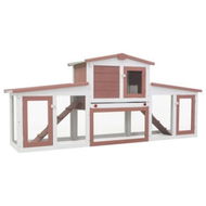 Detailed information about the product Outdoor Large Rabbit Hutch Brown And White 204x45x85 Cm Wood