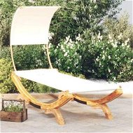 Detailed information about the product Outdoor Lounge Bed with Canopy 100x200x126 cm Solid Bent Wood Cream
