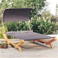 Detailed information about the product Outdoor Lounge Bed with Canopy 165x203x126cm Solid Bent Wood Anthracite