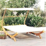 Detailed information about the product Outdoor Lounge Bed With Canopy 165x203x138 Cm Solid Bent Wood Cream