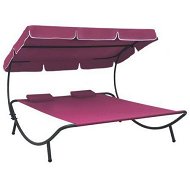 Detailed information about the product Outdoor Lounge Bed With Canopy And Pillows Pink