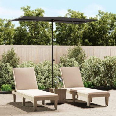 Outdoor Parasol With Aluminium Pole 180x110 Cm Anthracite