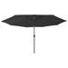 Outdoor Parasol with LED Lights and Metal Pole 400 cm Black. Available at Crazy Sales for $119.95