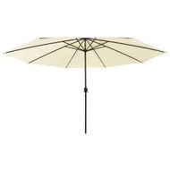 Detailed information about the product Outdoor Parasol with LED Lights and Metal Pole 400 cm Sand