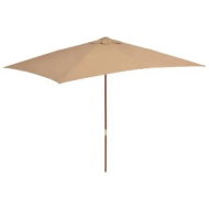 Detailed information about the product Outdoor Parasol with Wooden Pole 200x300 cm Taupe