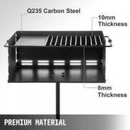 Detailed information about the product Outdoor Park Style Grill 24 x 16 Inch Park Style Charcoal Grill Carbon Steel Park Style BBQ Grill Height 50-in Adjustable Charcoal Grill with Stainless Steel Grate Outdoor Park Grill