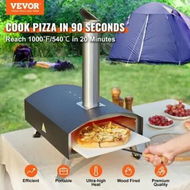 Detailed information about the product Outdoor Pizza Oven 12-inch Wood Pellet and Charcoal Fired Pizza Maker Portable Outside Stainless Steel Pizza Grill with Pizza Stone Waterproof Cover Shovel