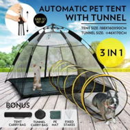 Detailed information about the product Outdoor Pop-up Pup Tent Portable For Pets Dogs Cats With Tunnel One Step Assembly