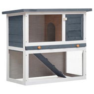 Detailed information about the product Outdoor Rabbit Hutch 1 Door Grey Wood