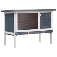 Detailed information about the product Outdoor Rabbit Hutch 1 Layer Grey Wood