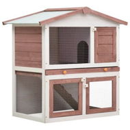 Detailed information about the product Outdoor Rabbit Hutch 3 Doors Brown Wood