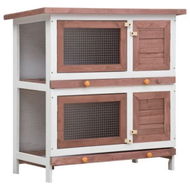 Detailed information about the product Outdoor Rabbit Hutch 4 Doors Brown Wood