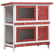 Detailed information about the product Outdoor Rabbit Hutch 4 Doors Red Wood