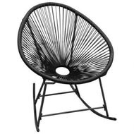 Detailed information about the product Outdoor Rocking Chair Black Poly Rattan