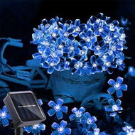 Detailed information about the product Outdoor Solar Flower String Lights Waterproof 50 LED Fairy Lights Decorations For Christmas Tree Garden Patio Fence Yard Spring (Blue)