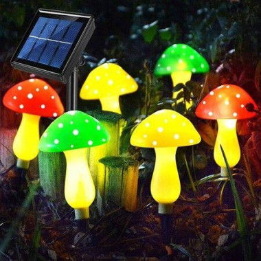 Outdoor Solar Garden Lights (6 Mushroom Lamps) 8 Modes Waterproof For Garden Yard Lawn Pathway.