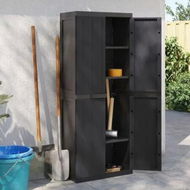 Detailed information about the product Outdoor Storage Cabinet Black 65x37x165 cm PP