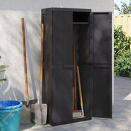 Detailed information about the product Outdoor Storage Cabinet Black 65x37x165 cm PP