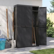 Detailed information about the product Outdoor Storage Cabinet Black 97x37x165 cm PP