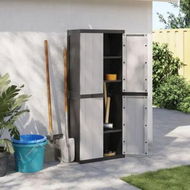 Detailed information about the product Outdoor Storage Cabinet Grey and Black 65x37x165 cm PP