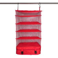 Detailed information about the product Outdoor Travel Suitcase Storage Bag Five-Layer Hanging Bag Storage Bag Home Foldable Mesh Storage Bag (Red)