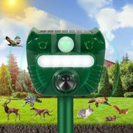 Detailed information about the product Outdoor Ultrasonic Animal Repeller, Solar Animal Repeller Waterproof with Motion Detection and Flashing Strobe Light Sensor for Cats, Deer, Skunks