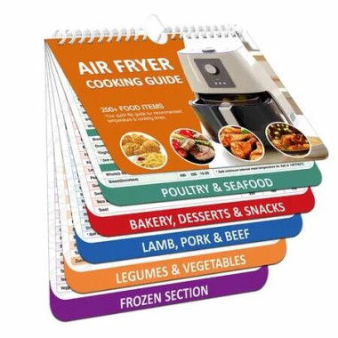 Over 200 Foods Air Fryer Cheat Sheet Magnets Cooking Guide Booklet,Air Fryer Cooking Guide,Air Fryer Magnetic Cheat Sheet Set,Air Fryer Accessories