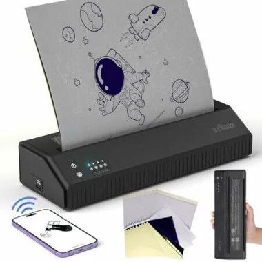 P8008 Tattoo Stencil Printer, Thermal Tattoo Copier Machine Mini Tattoo Printer 1500mAh for Tattooing Compatible with iOS, Android and PC MHT-P8008-US