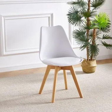 Padded Oliver Set of 4 White Replica Dining Chair