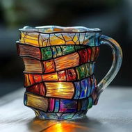 Detailed information about the product Painted Book Mug, Novelty 3d Painted Books Coffee Mug, Unique Colorful Resin Books Stack Coffee Cup, Collection Gifts for Readers Lovers