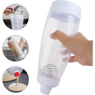 Detailed information about the product Pancake Batter Hand Mixing Bottle Dispenser For Dough Cupcake Waffle Pancakes With Mix Ball White 1000Ml