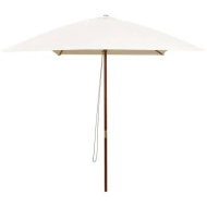 Detailed information about the product Parasol 200x300 cm Wooden Pole Cream White