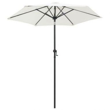 Parasol Sand White 200x211 Cm Aluminium