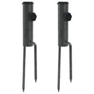 Detailed information about the product Parasol Stands with Spikes 2 pcs 9x35 cm Galvanised Steel