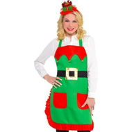 Detailed information about the product Party City Christmas Elf Fabric Apron,One Size Fits Most