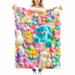 Pastel Floral Bear Flannel Blanket, Soft Warm Cartoon Plush Throw Blanket for Sofa Bed Couch Car Living Room (150x130cm). Available at Crazy Sales for $19.99