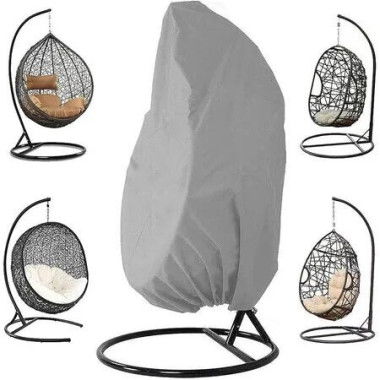 Patio Hanging Chair Cover, Egg Swing Chair Cover Waterproof Outdoor Furniture Protector Garden Pod Chair Cover 210D Oxford Fabric,Grey