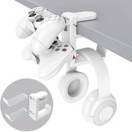 Detailed information about the product PC Gaming Headset Headphone Hook Holder Hanger Mount Headphones Stand With Adjustable And Rotating Arm Clamp (White)