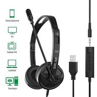 Detailed information about the product PC Wired Business Headphones USB 3.5mm Jack Comfortable Headset With Noise Cancelling Mic For PC Laptop Mac Computer