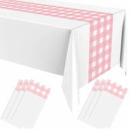 Detailed information about the product PE Tablecloth 10 Pack 137x274cm Disposable Leakproof Sturdy Rectangle 2025 Graduation Decorations Christmas Birthday Wedding Supply Party COL White Gold