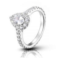 Detailed information about the product Pear Shaped Sterling Silver 925 Zulastone Halo Engagement Ring